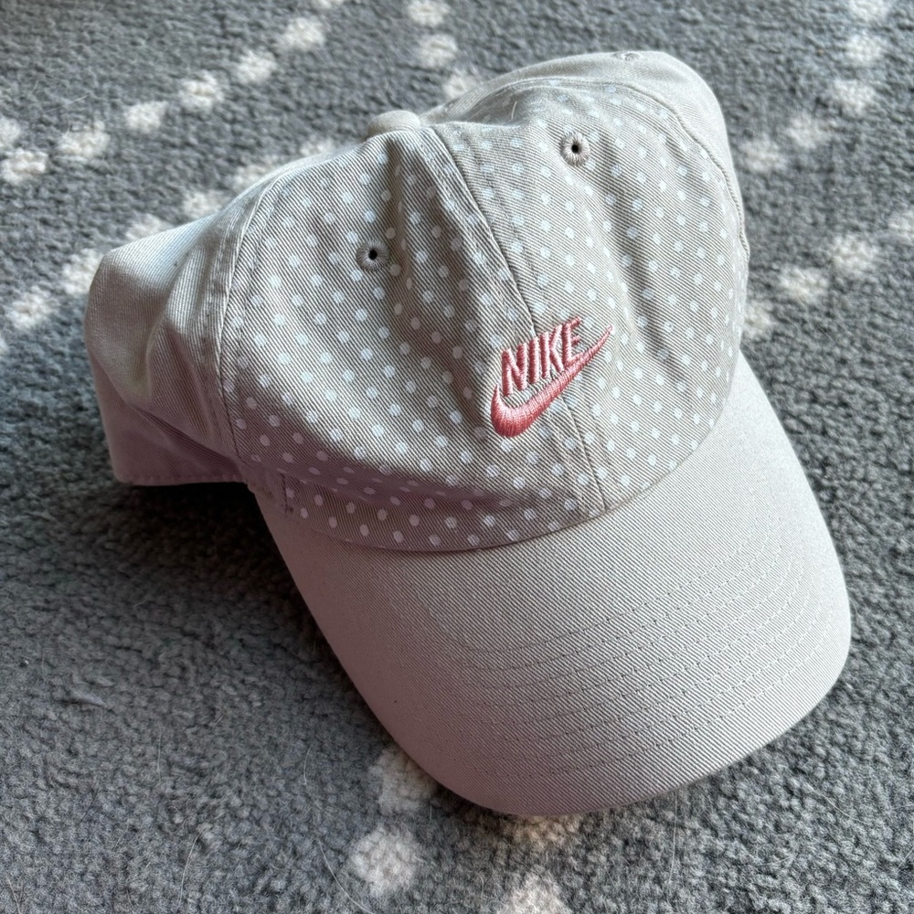 Nike Light Pink Polka Dot Baseball Cap with Pink Logo